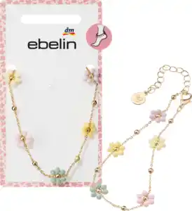 ebelin Fußkette mit Blumen, Gold-Optik, 1 St