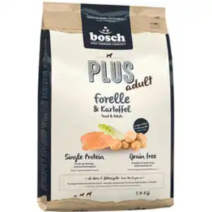 BOSCH PETFOOD Hundetrockenfutter Plus Forelle & Kartoffel, 2,5 kg