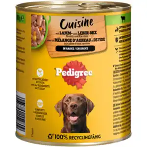 PEDIGREE Hunde-Nassfutter Cuisine in Sauce mit Lamm, Leber, Nudeln & Karotten, Dose 800g