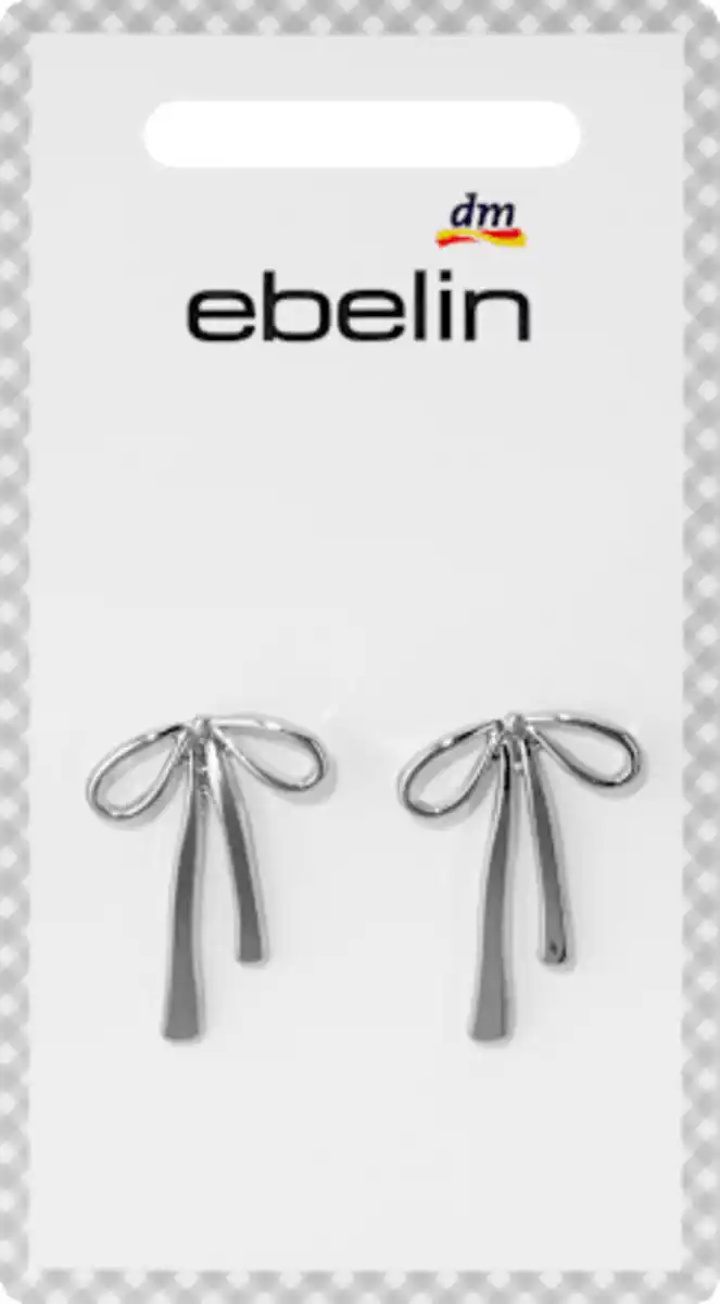 Bild 2 von ebelin Ohrstecker Schleifen, Silber-Optik, 2 St