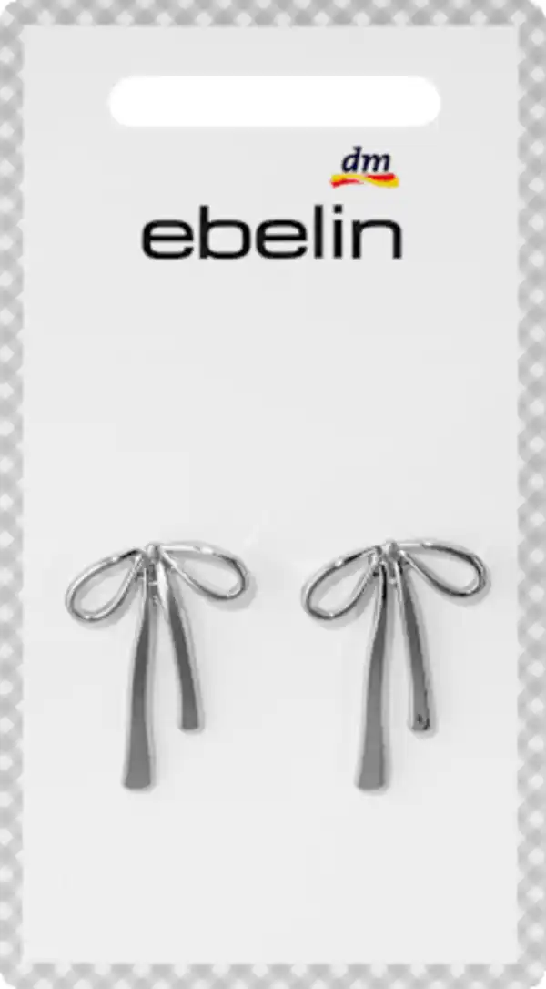 Bild 2 von ebelin Ohrstecker Schleifen, Silber-Optik, 2 St