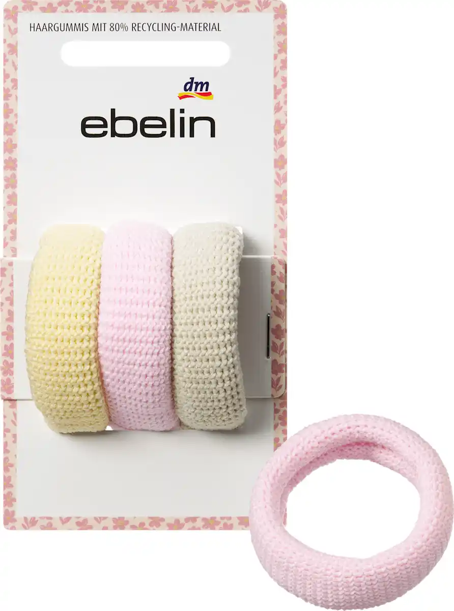 Bild 1 von ebelin Haargummis gelb/rosa/salbeigrün, 3 St