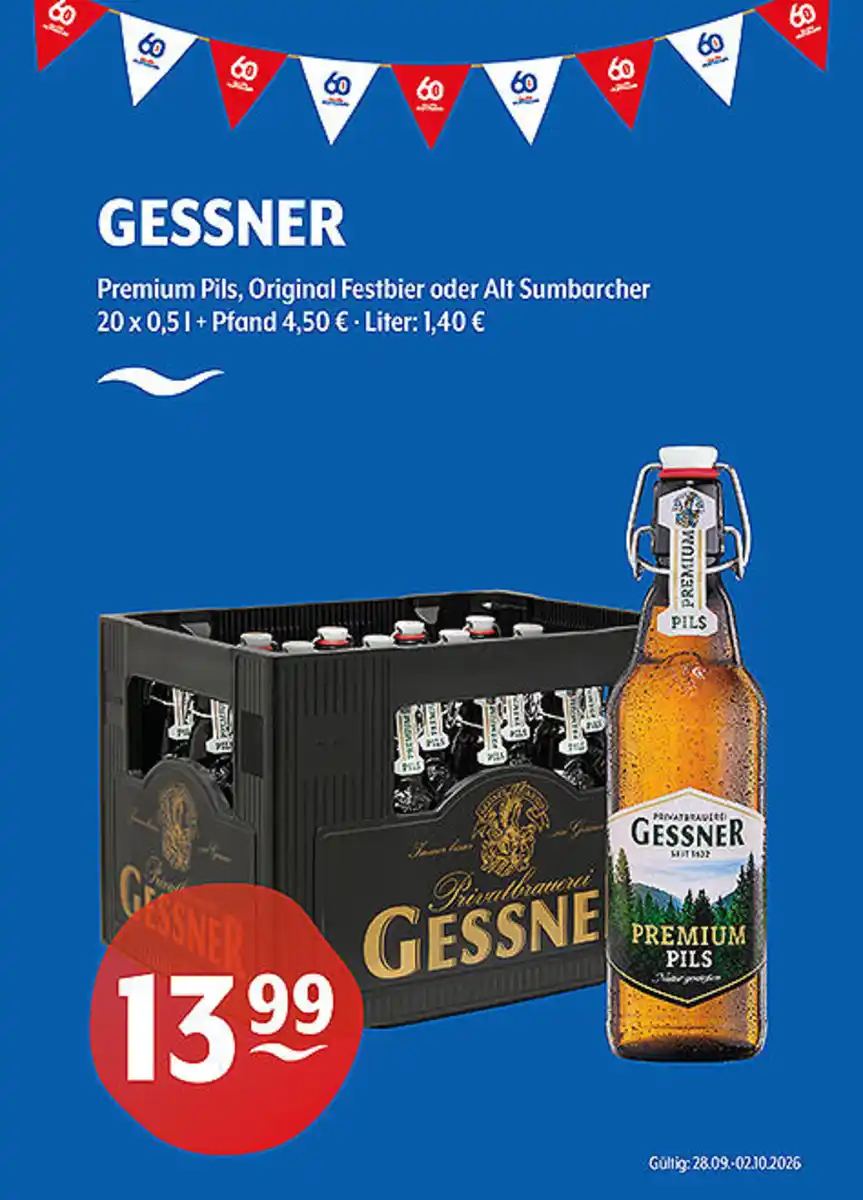 Bild 1 von GESSNER Premium Pils, Original Festbier oder Alt Sumbarcher