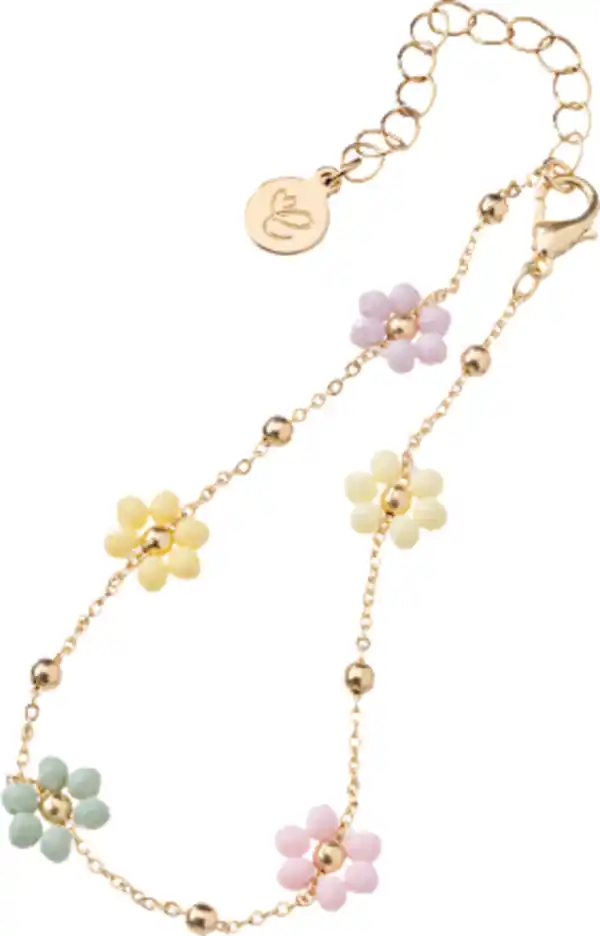 Bild 3 von ebelin Fußkette mit Blumen, Gold-Optik, 1 St
