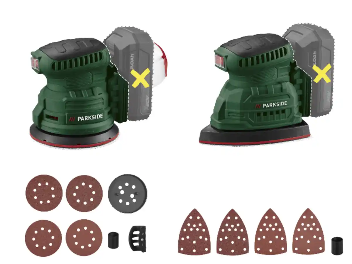 Bild 3 von PARKSIDE® 20 V Akku-Exzenterschleifer »PAEXSG 20-Li B1« / 20 V Akku-Multischleifer »PAMSG 20-Li B1« ohne Akku – ohne Ladegerät