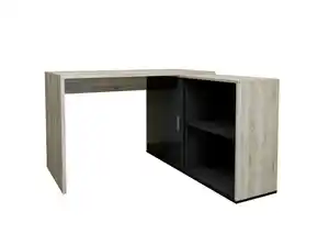 Winkelschreibtisch Valley 124 x 119 x 75 cm Eiche Braun/Schwarz