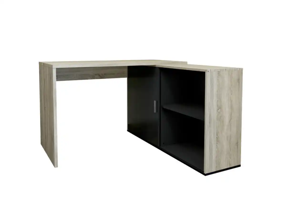 Bild 1 von Winkelschreibtisch Valley 124 x 119 x 75 cm Eiche Braun/Schwarz
