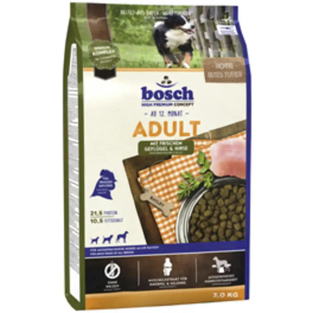 Bild 1 von BOSCH PETFOOD Hundetrockenfutter »Adult«, 3 kg, Geflügel/Hirse