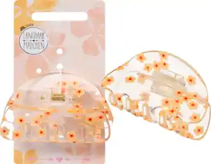 LANGHAARMÄDCHEN Haarklammer mit Blumen, transparent, 1 St