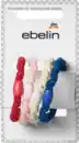 Bild 2 von ebelin Haargummis gedreht, rot/rosa/weiß/blau, 4 St