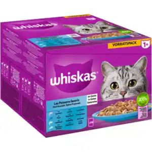 WHISKAS Katzen-Nassfutter, 24 Stück, 85 g, Fisch in Gelee