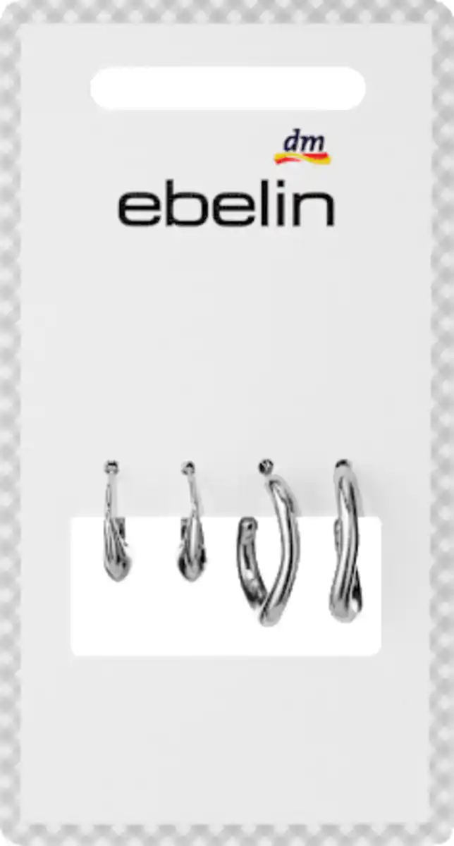 Bild 2 von ebelin Ohrstecker organisch, Silber-Optik, 4 St