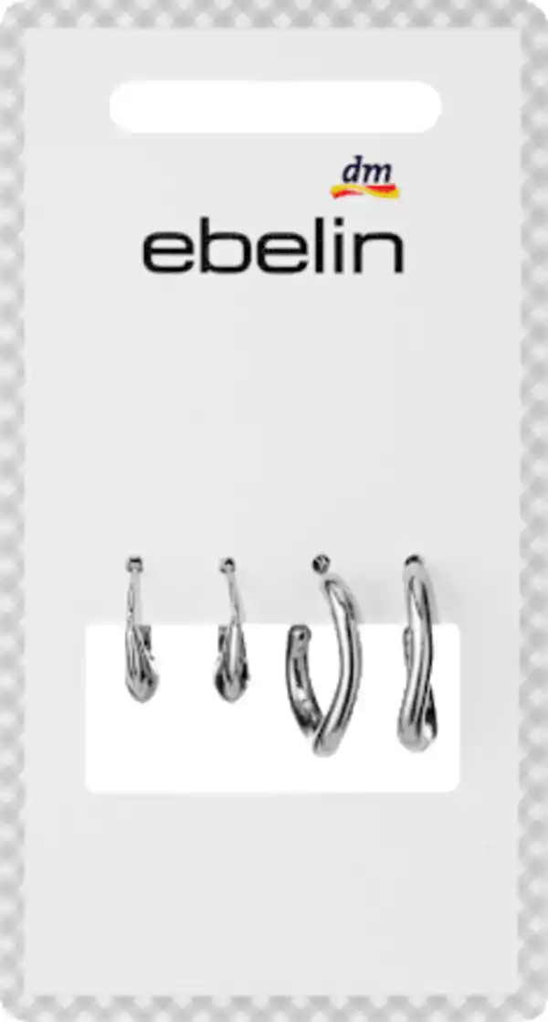 Bild 2 von ebelin Ohrstecker organisch, Silber-Optik, 4 St