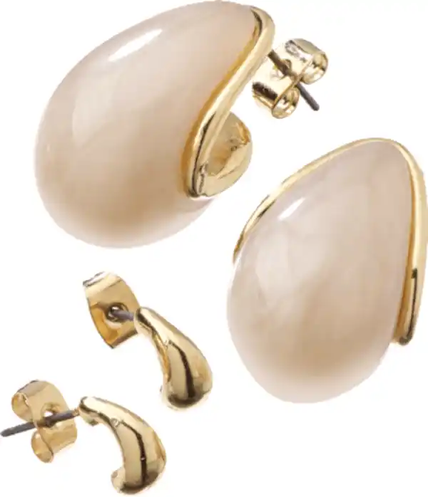 Bild 3 von ebelin Ohrstecker Tropfenform, Gold-Optik, 4 St