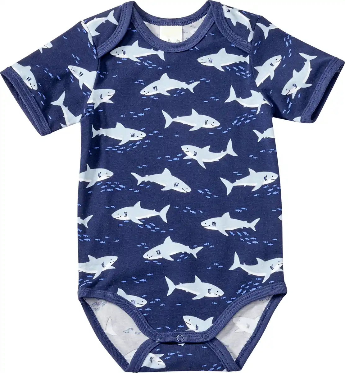 Bild 1 von ALANA Body Kurzarm Pro Climate mit Haifisch-Muster, blau, Gr. 74/80, 1 St