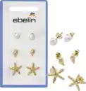 Bild 1 von ebelin Ohrstecker maritim mit Perlen, Gold-Optik, 6 St