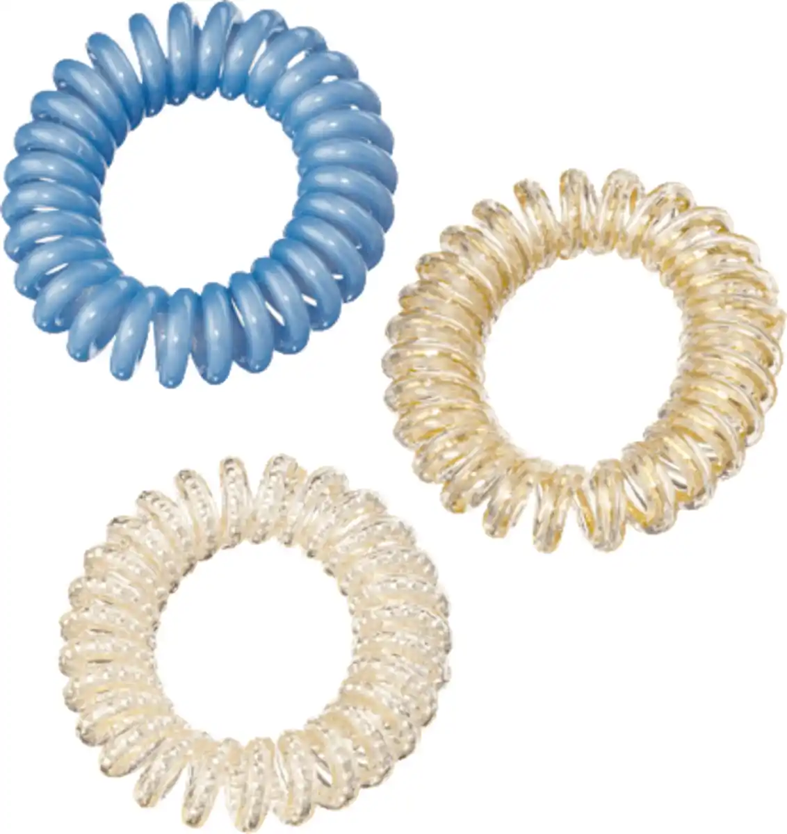 Bild 3 von ebelin Spiralhaargummis weiß/blau/gold, 3 St