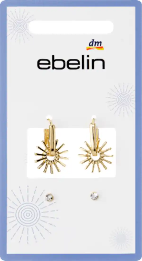 Bild 2 von ebelin Creolen Sonnen, Gold-Optik, 4 St