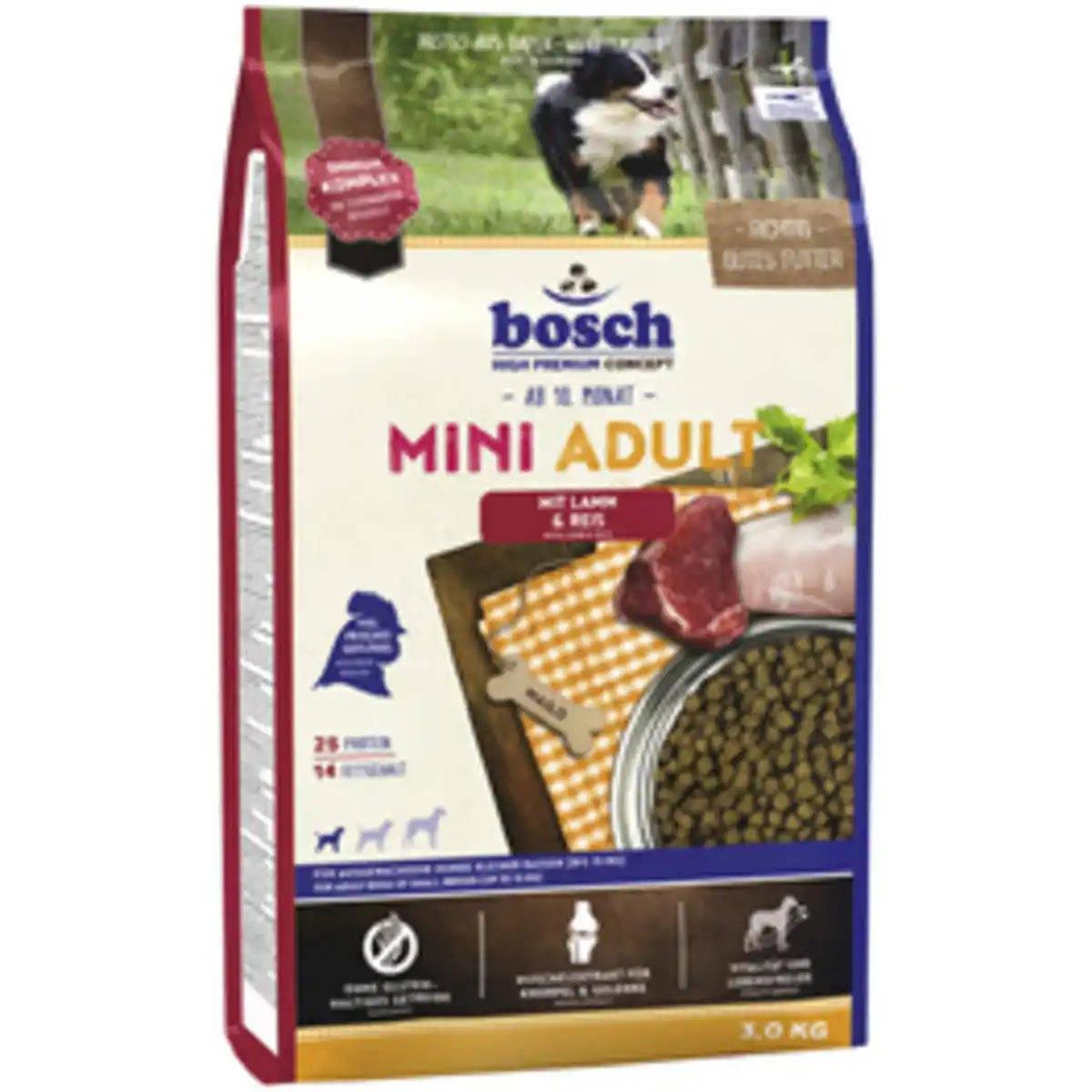 Bild 1 von BOSCH PETFOOD Hundetrockenfutter »Adult«, 3 kg, Lamm/Reis