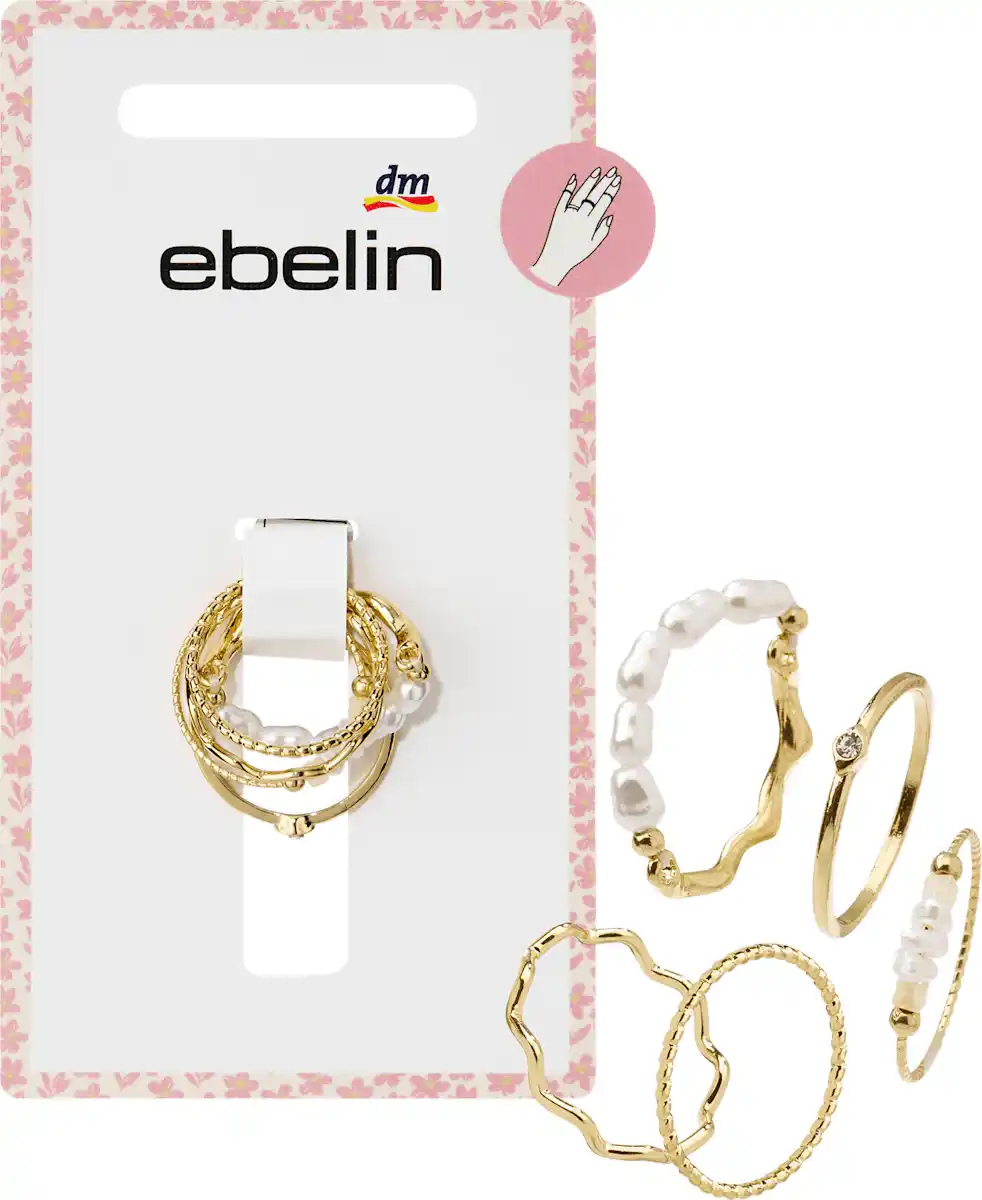 Bild 1 von ebelin Ringe Gold-Optik, 5 St