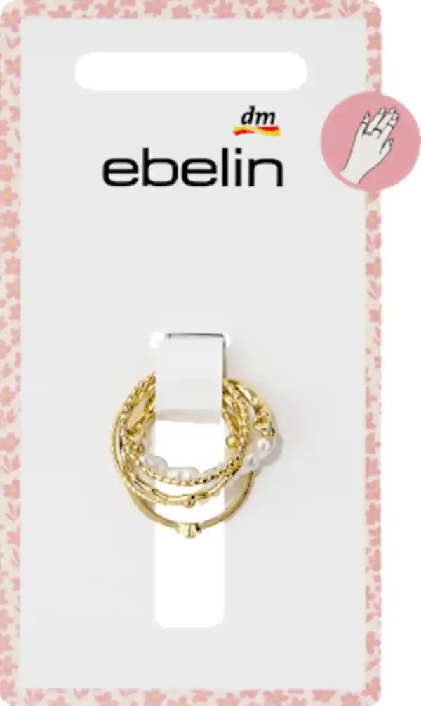 Bild 2 von ebelin Ringe Gold-Optik, 5 St