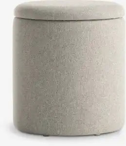 Pouf GISLEV Ø36 m/Aufbewahrung sand Stoff