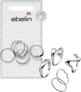 ebelin Ringe Silber-Optik, 5 St