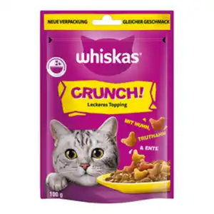 WHISKAS Katzensnack CRUNCH! Huhn, Truthahn & Ente, 100 g