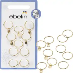 ebelin Haar-Piercings, Gold-Optik, 10 St