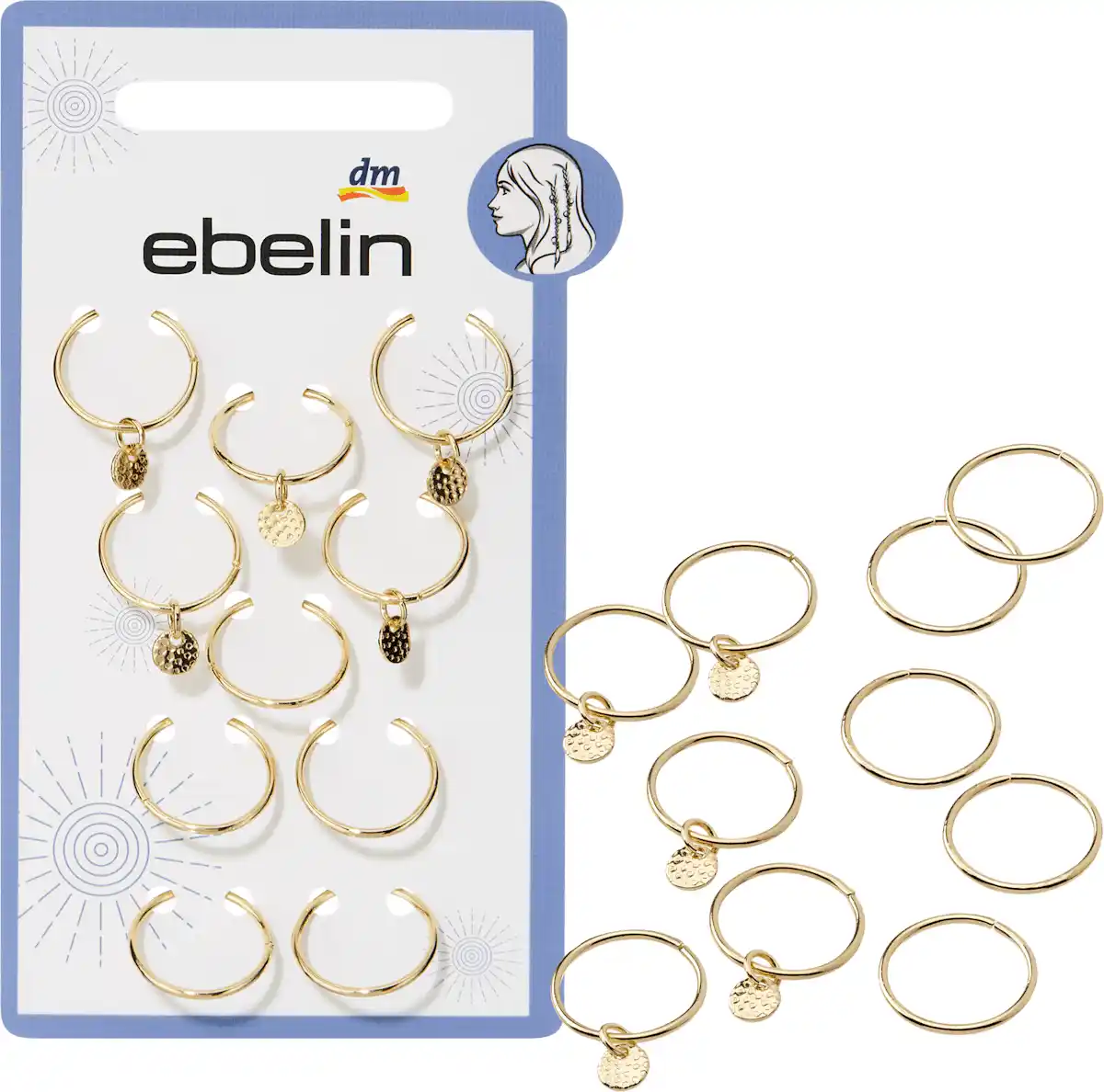 Bild 1 von ebelin Haar-Piercings, Gold-Optik, 10 St