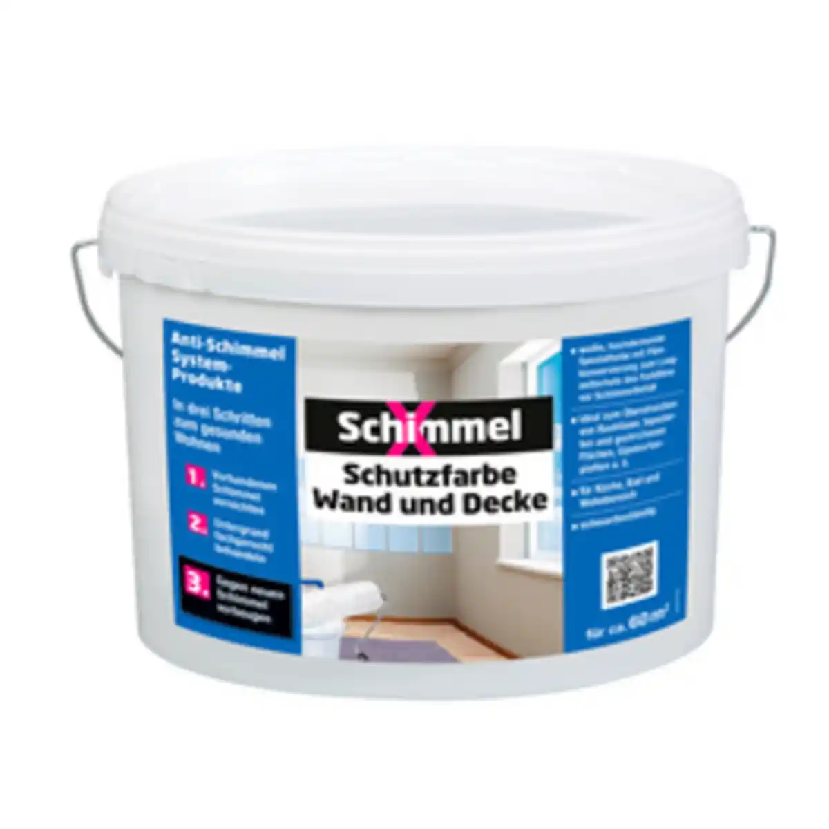 Bild 2 von SchimmelX Antischmimmelfarbe, Wand und Decke 5 Liter, weiß