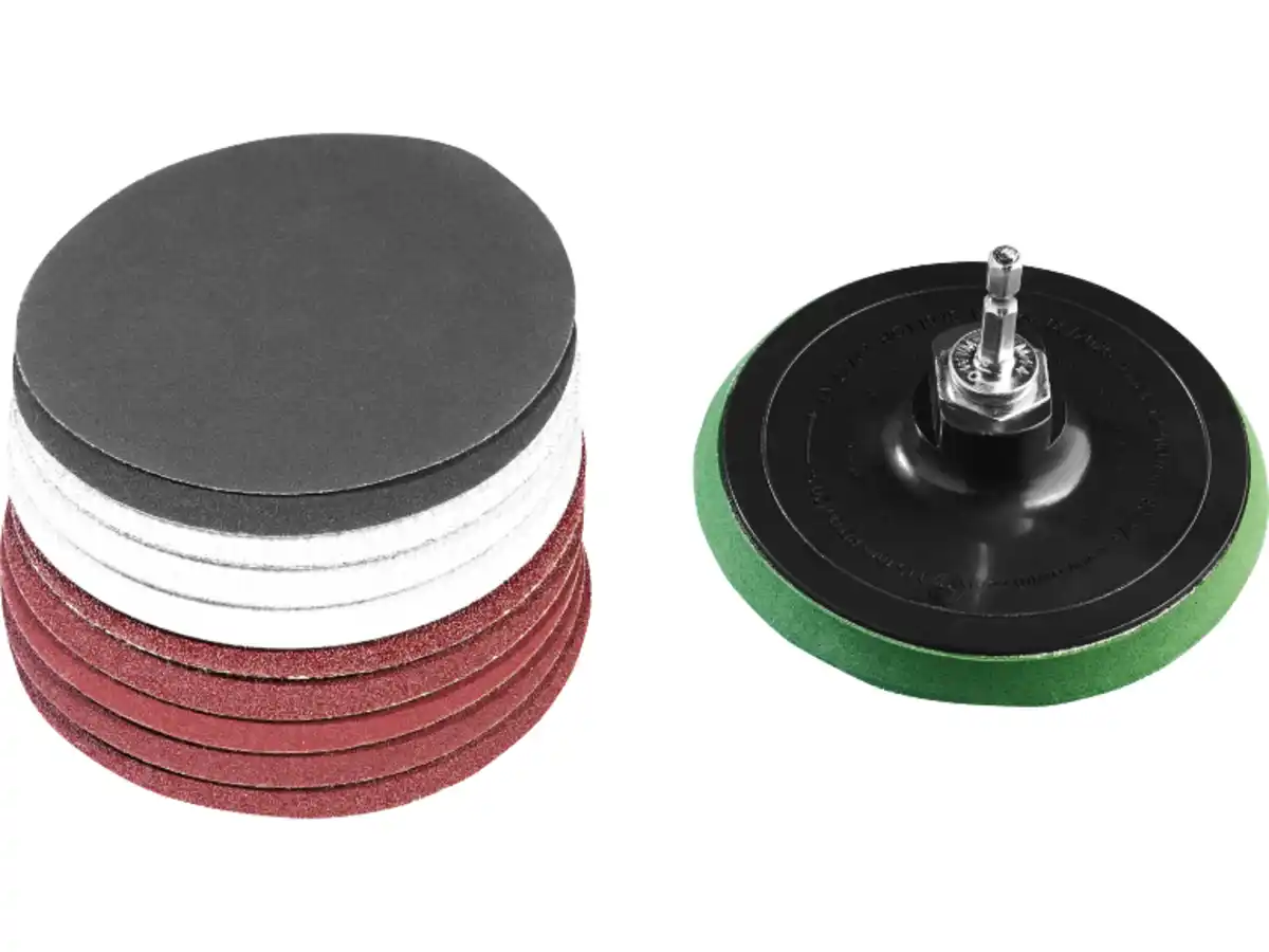 Bild 2 von PARKSIDE® Fächerscheiben-Set / Klettschleifteller mit Schleifpapier-Set / Reinigungsscheibe / Schruppscheiben-Set