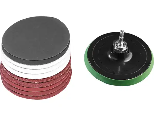 Bild 2 von PARKSIDE® Fächerscheiben-Set / Klettschleifteller mit Schleifpapier-Set / Reinigungsscheibe / Schruppscheiben-Set
