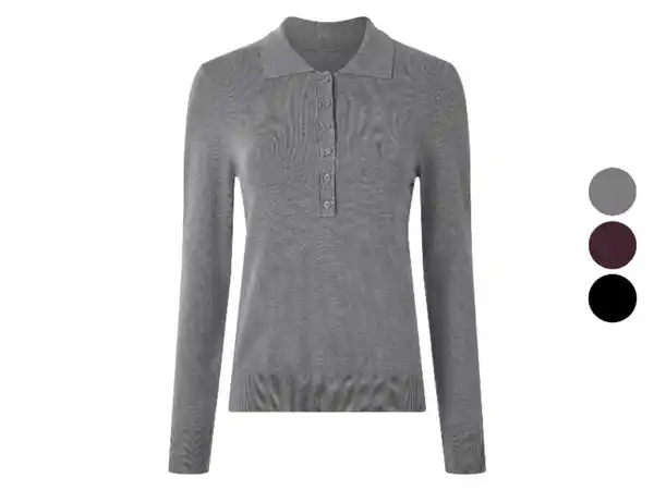 Bild 3 von ESMARA® Damen Feinstrick-Polopullover