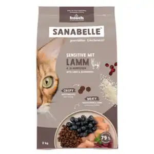 SANABELLE Katzentrockenfutter Sanabelle Life Sensitive mit Lamm & Blaubeeren, 2 kg
