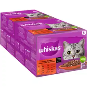WHISKAS Katzen-Nassfutter, Klassische Auswahl in Sauce, 24 x 85 g