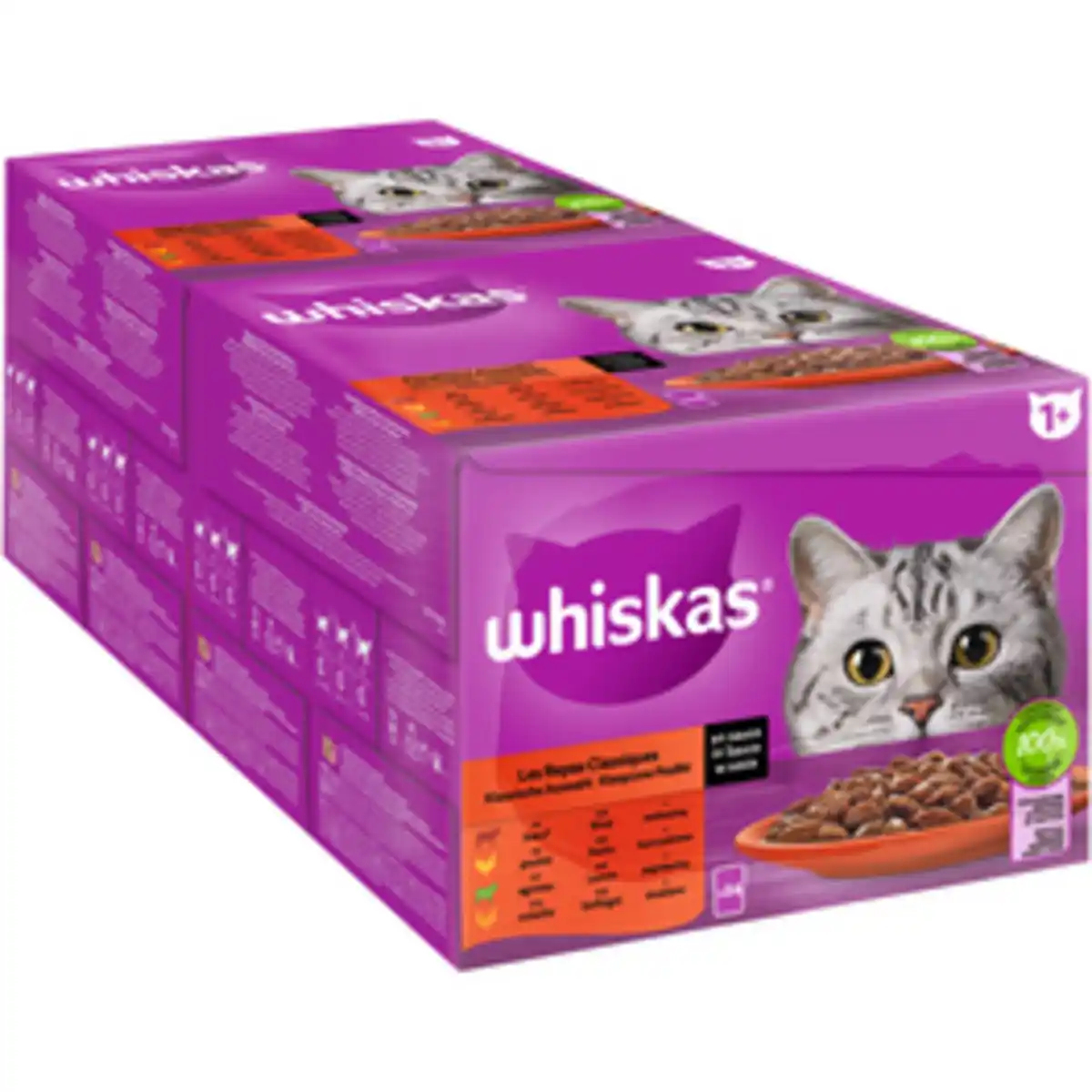 Bild 1 von WHISKAS Katzen-Nassfutter, Klassische Auswahl in Sauce, 24 x 85 g