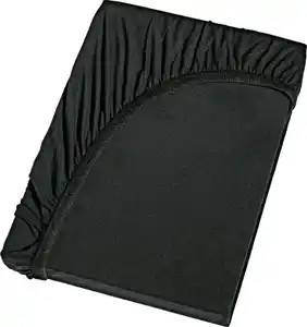 Jersey-Spannbetttuch Baumwolle Schwarz 150 x 200 cm