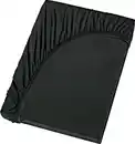 Bild 1 von Jersey-Spannbetttuch Baumwolle Schwarz 150 x 200 cm