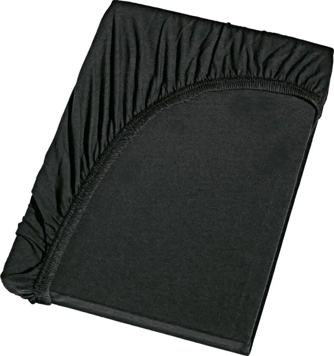 Bild 1 von Jersey-Spannbetttuch Baumwolle Schwarz 150 x 200 cm