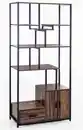 Bild 1 von Prestige Home Living Indoor Aysmetrisches Wohnzimmerregal, stufenförmig, 6 Ebenen, ca. 80 x 40 x 175 cm - Braun