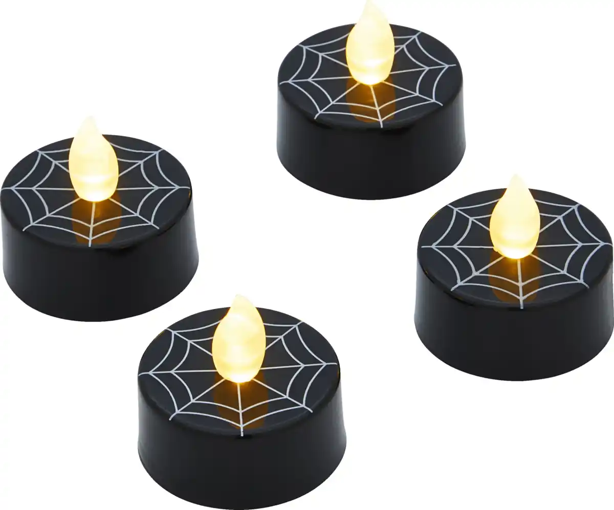 Bild 1 von IDEENWELT LED-Teelichte Spinnennetz 4er-Set