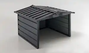 CHILLROI Mähroboter Garage aus Stahl, ca. 88 x 86 x 62 cm - Grau