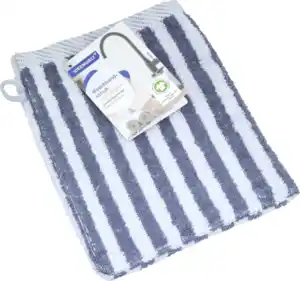 IDEENWELT Waschhandschuh 16x21 cm Streifen indigo