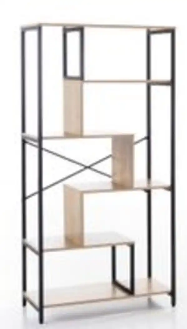 Bild 2 von Prestige Home Living Indoor Asymmetrisches Wohnzimmerregal, ca. 84 x 35 x 163 cm - Hellbraun