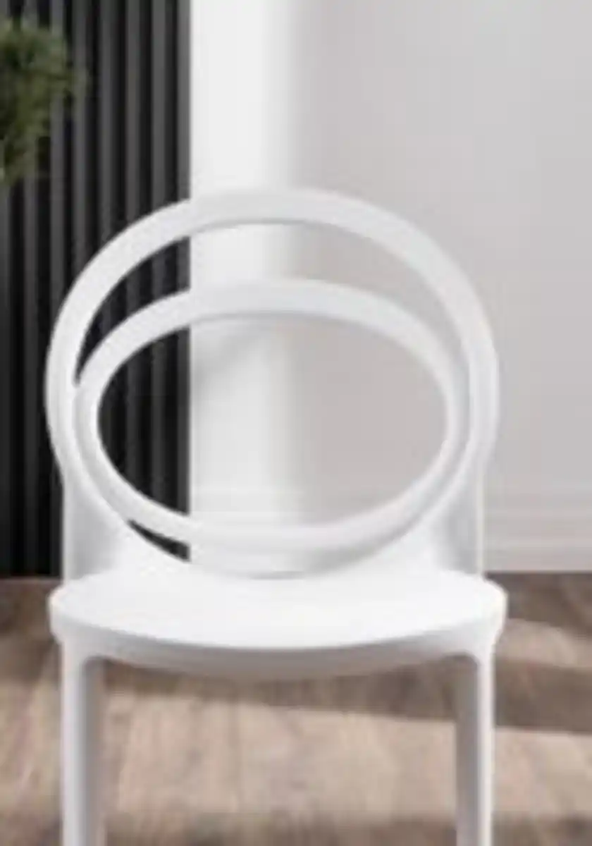 Bild 4 von Better Home 4er-Set stapelbare Esszimmerstühle aus Polypropylen, ca. 54 x 40,5 x 45-82 cm - Weiß