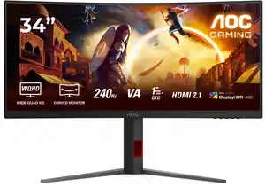 CU34G4Z 86 cm (34") Gaming Monitor schwarz/rot, Ultrawide (3440x1440), 0,3 ms Reaktionszeit, gebogen