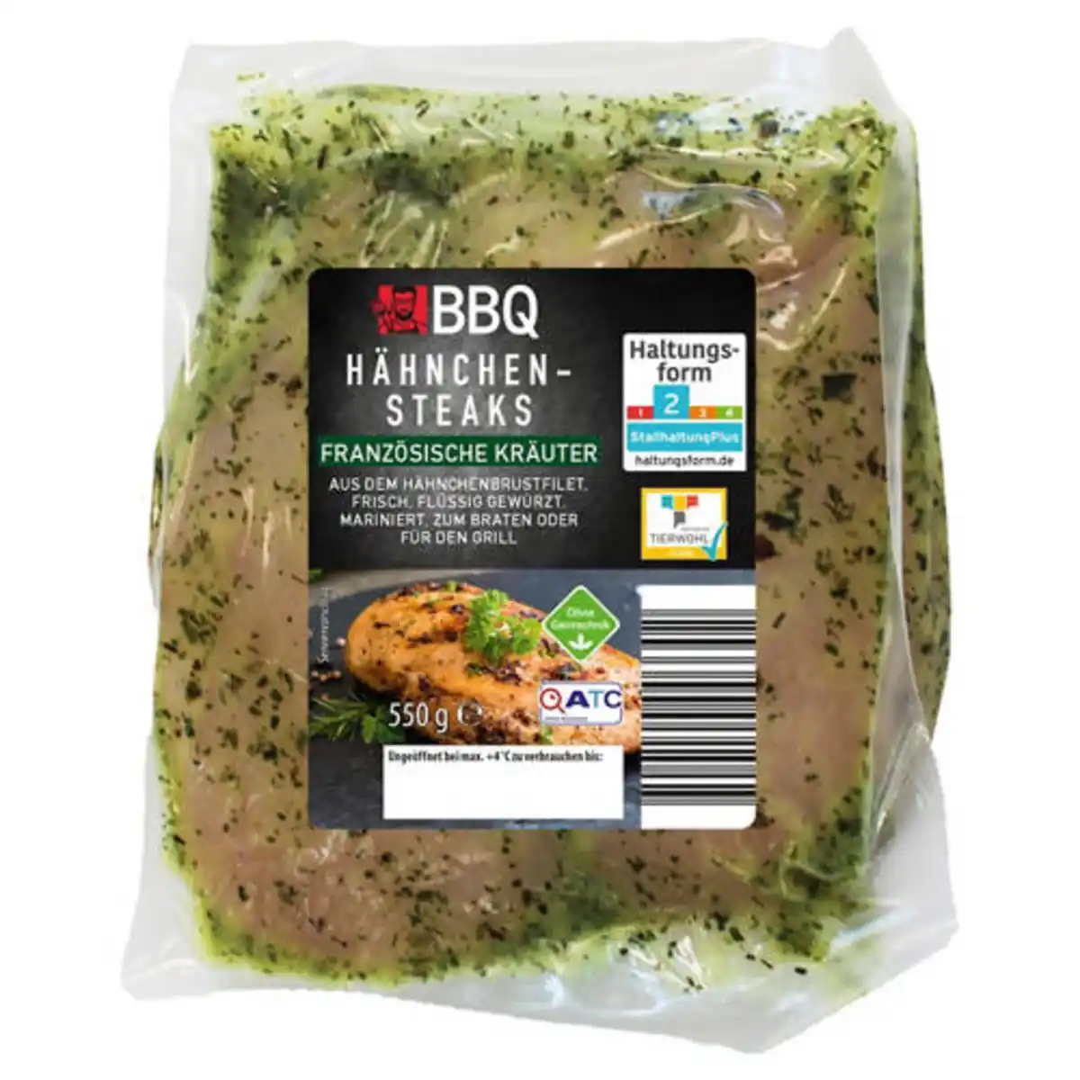 Bild 1 von BBQ Hähnchensteaks, mariniert, 550 g, Französische Kräuter