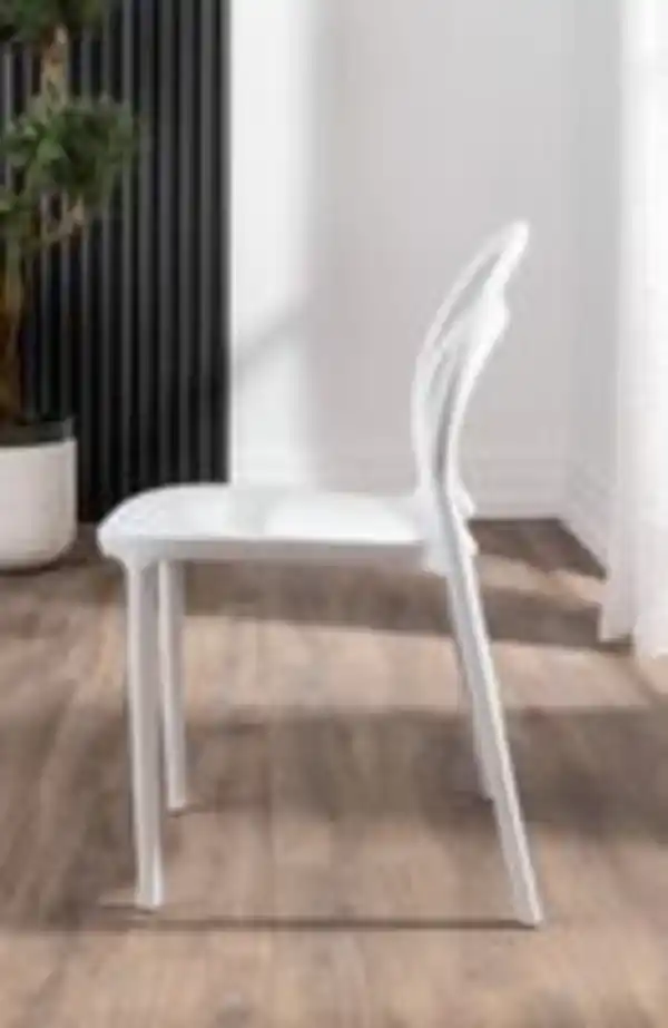 Bild 3 von Better Home 4er-Set stapelbare Esszimmerstühle aus Polypropylen, ca. 54 x 40,5 x 45-82 cm - Weiß