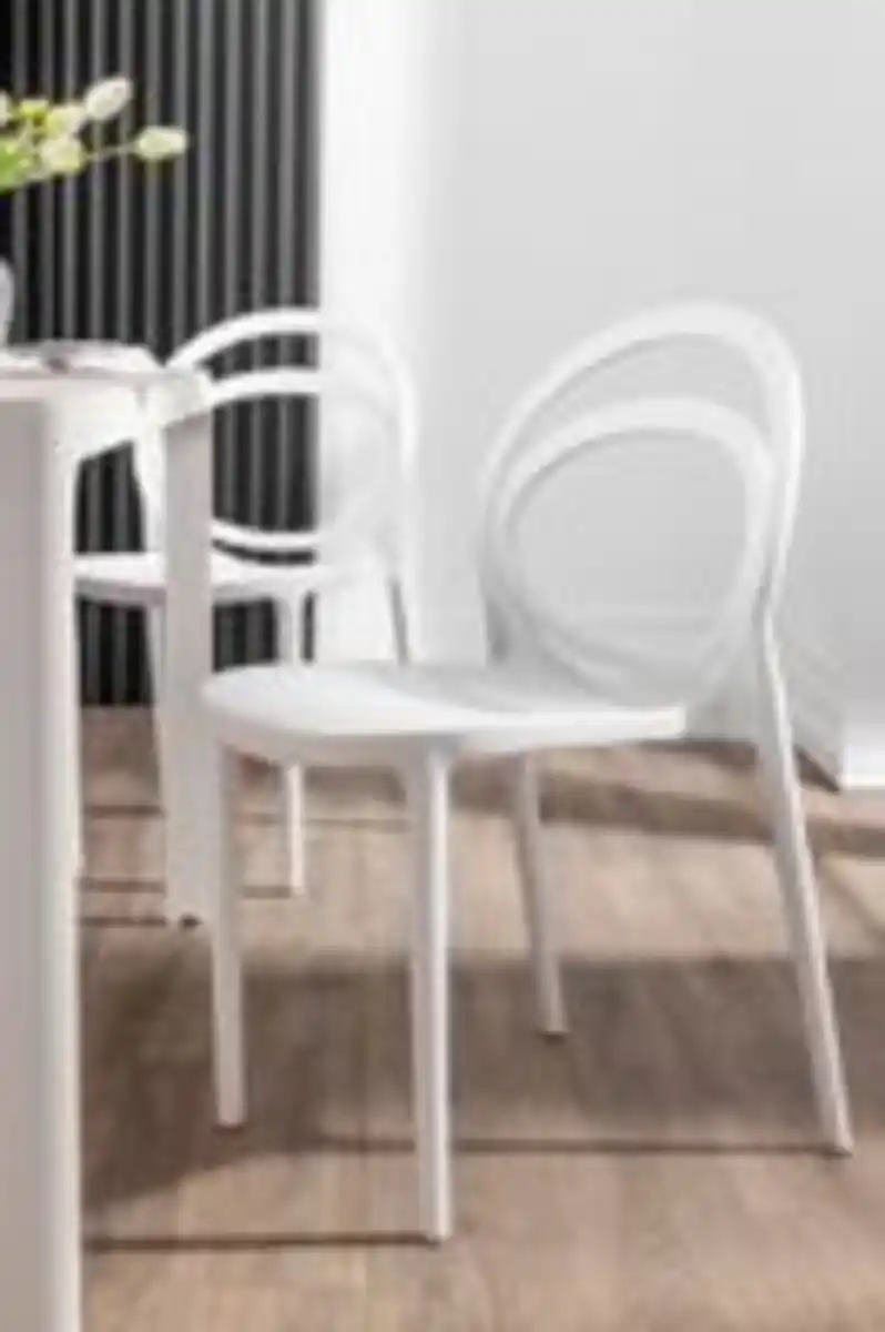 Bild 2 von Better Home 4er-Set stapelbare Esszimmerstühle aus Polypropylen, ca. 54 x 40,5 x 45-82 cm - Weiß